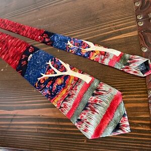 Vintage Jimmy Pike Desert Designs Silk Tie Aboriginal Art Statement Necktie